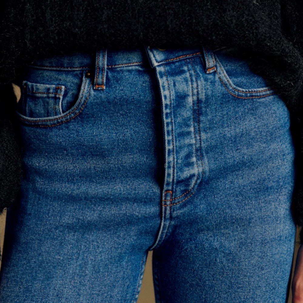Sezane High Rise Blue Jeans